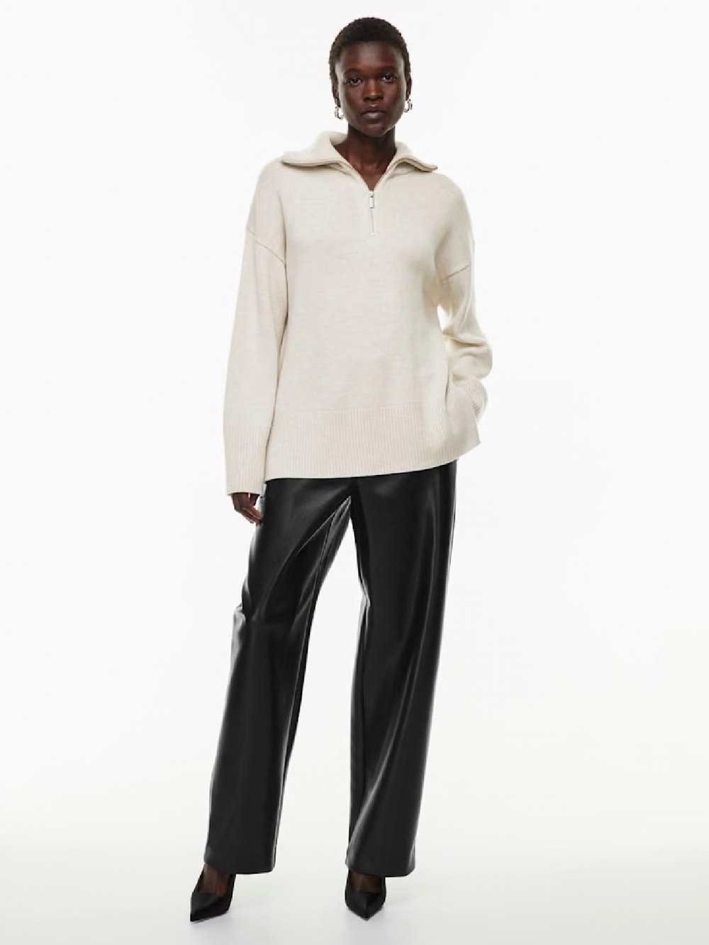 Aritzia Babaton Neo Black Wide-Leg Pants